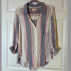 Striped Button-Up Blouse